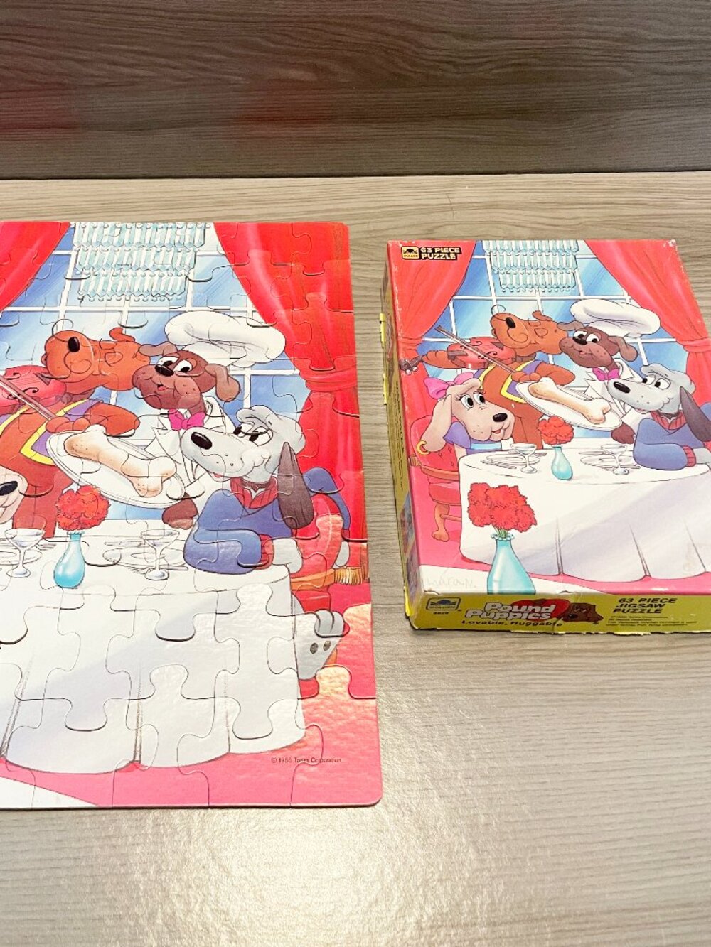 Vintage 1986 Pound Puppies Golden 63 Piece Jigsaw Puzzle Complete Tonka
